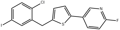 Cas.1131770-46-1 2-(2-Chloro-5-iodine benzyl)-5-(3-(6-fluoro-pyridyl)) thiophene