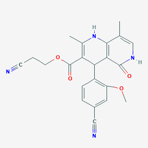 2-氰乙基4-(4-氰基-2-甲氧基苄基)-2,8-二甲基-5-氧代-1,4,5,6-四氢-1,6-萘啶-3-羧酸酯