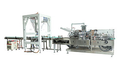 机器人入托自动装盒生产线Robot loading automatic box production line