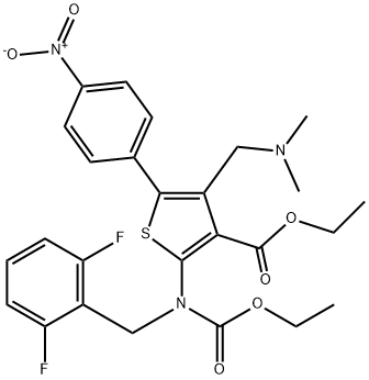 2-[(2 ,6-二氟苄基)乙氧基羰基氨基]-4-((二甲基氨基)甲基)-5-(4-硝基苯基)噻吩-3-甲酸乙酯