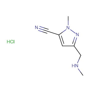 1-甲基-3-[(甲基氨基)甲基]-1H-吡唑-5-甲腈 盐酸盐
