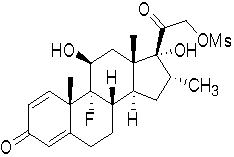 9Α-氟-11Β,17Α-二羟基-16Α-甲基-21-甲磺酰氧基孕甾-1,4-二烯-3,20-二酮