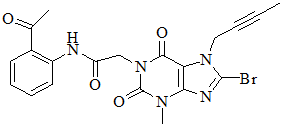N-(2-乙酰基苯基)-2-(8-溴-7-(丁-2-炔-1-基)-3-甲基-2,6-二氧代-2,3,6,7-四氢-1H--嘌呤-1-基)乙酰胺(利格列汀杂质)