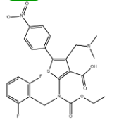 (2-((2,6-difluorobenzyl)(ethoxycarbonyl)amino)-4-((dimethylamino)methyl)-5-(4-nitrophenyl)thiophene-3-carboxylic acid
