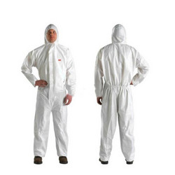 3M 4510 白色带帽连体防护服 防化学喷溅