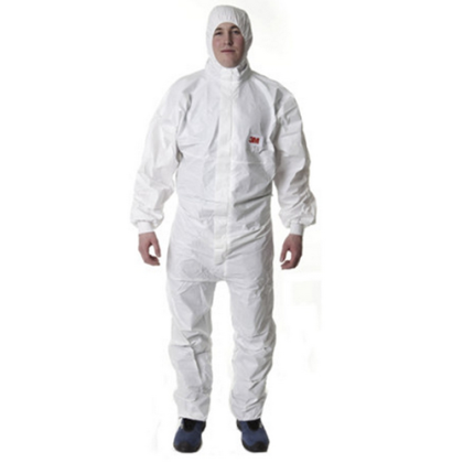3M 4545 白色帶帽連體防護服