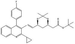 (3R,5S,6E)-7-[2-环丙基-4-(4-氟苯基)-3-喹啉-基]-2,2-二甲基-1,3-二氧六环-6-庚烯酸叔丁酯