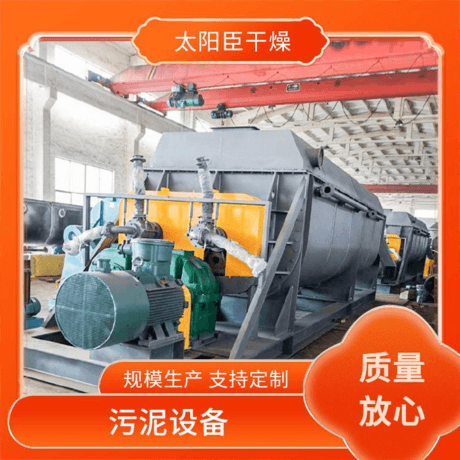 太阳臣干燥 氧化铁黄污泥烘干机工程 稀土污泥烘干机 造纸污泥空心桨叶干燥机