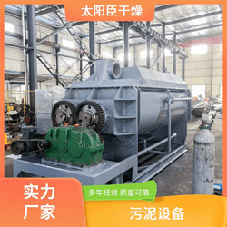 太陽臣干燥 氧化鐵黃污泥烘干機工程 稀土污泥烘干機 造紙污泥空心槳葉干燥機