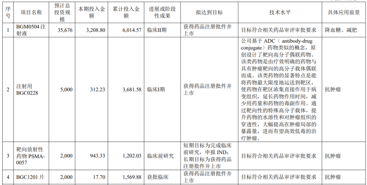 博瑞醫(yī)藥創(chuàng)新藥項目