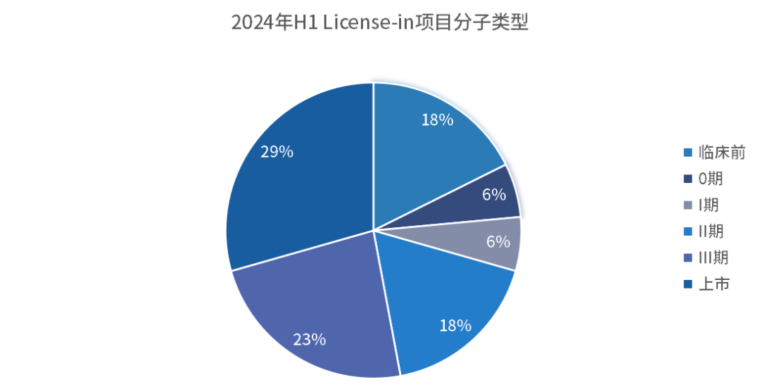 2024年H1License-in項(xiàng)目分子類型