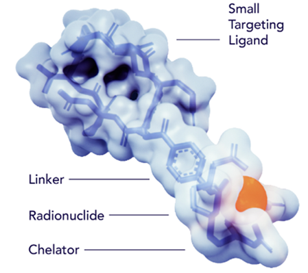 圖4.Mariana Oncology’s Radioligand：Ligand-Linker-Chelator-Radionuclide