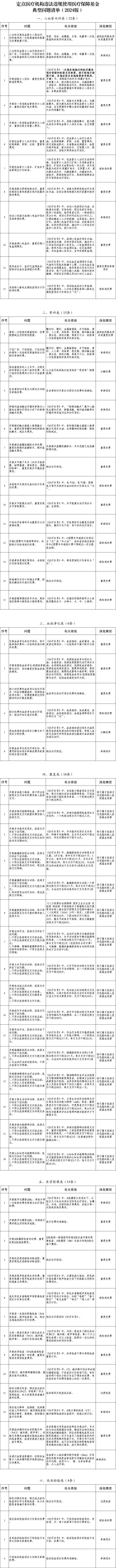 定點醫(yī)療機構(gòu)違法違規(guī)使用醫(yī)療保障基金 典型問題清單(2024版)