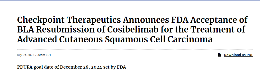 PD-L1抗體藥物--Cosibelimab