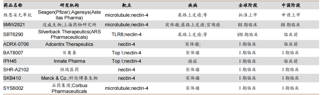 全球Nectin-4 ADC竞争格局