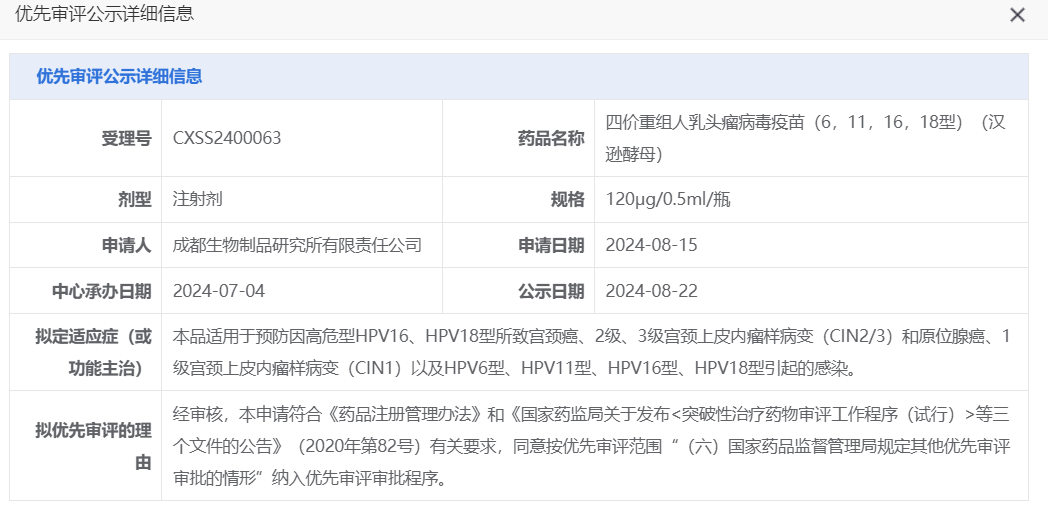 国家药品监督管理局药品审评中心（CDE）官网公示