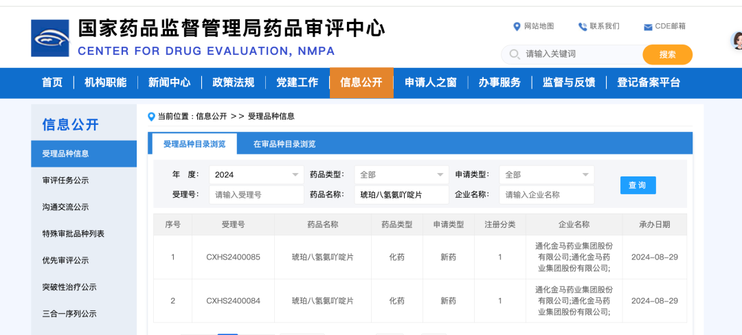 CDE最新公示