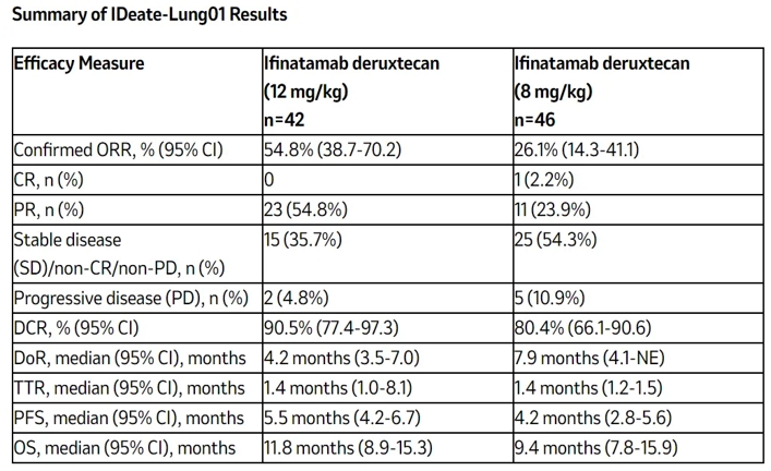 IDeate-Lung01試驗結果摘要