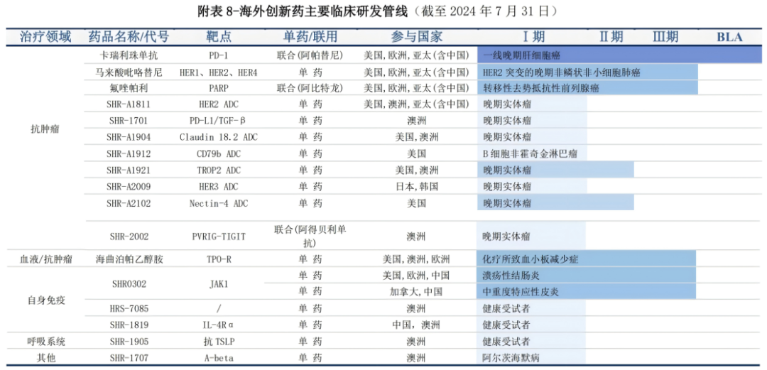 恒瑞醫(yī)藥2024年中報(bào)