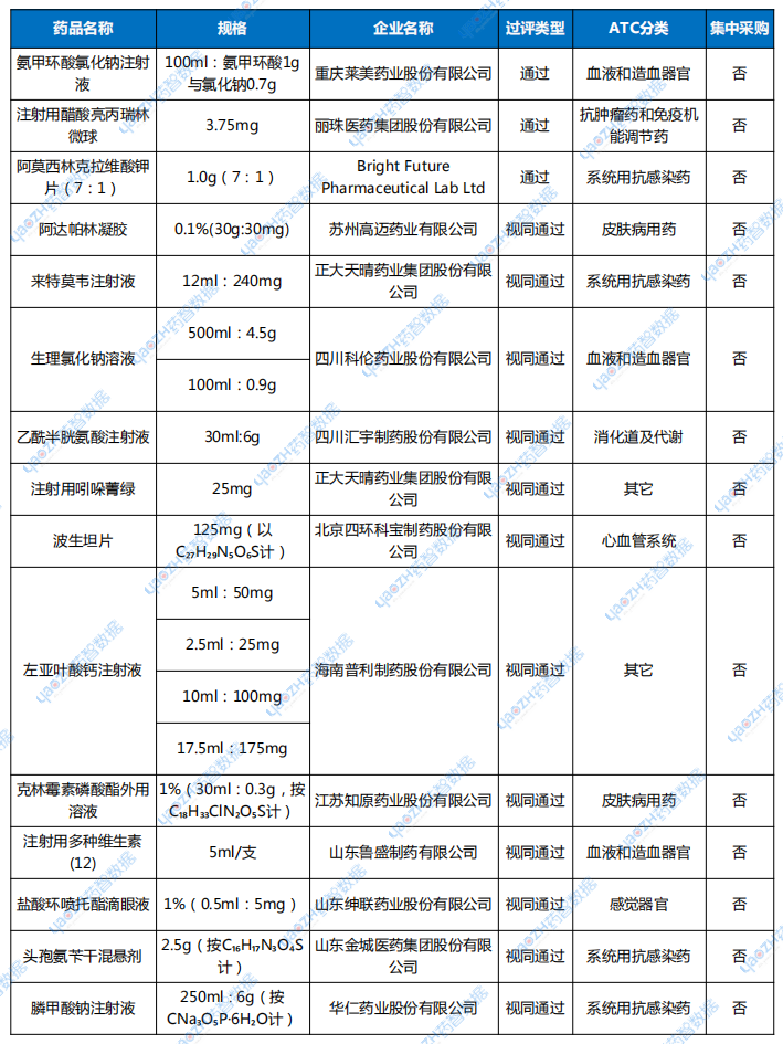 表2 2024年10月首家通過一致性評(píng)價(jià)詳情表