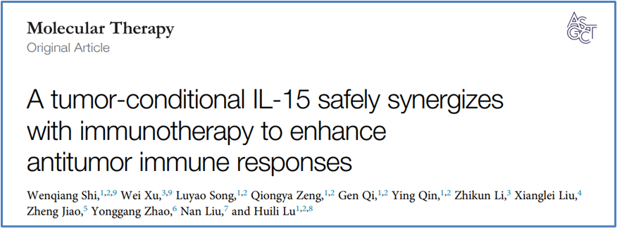 A tumor-conditional IL-15 safely synergizes with immunotherapy to enhance antitumor immune responses