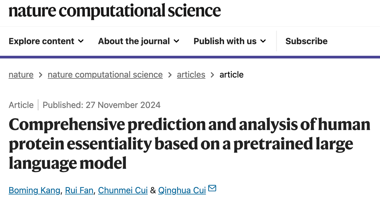 Comprehensive prediction and analysis of human protein essentiality based on a pre-trained protein large language model