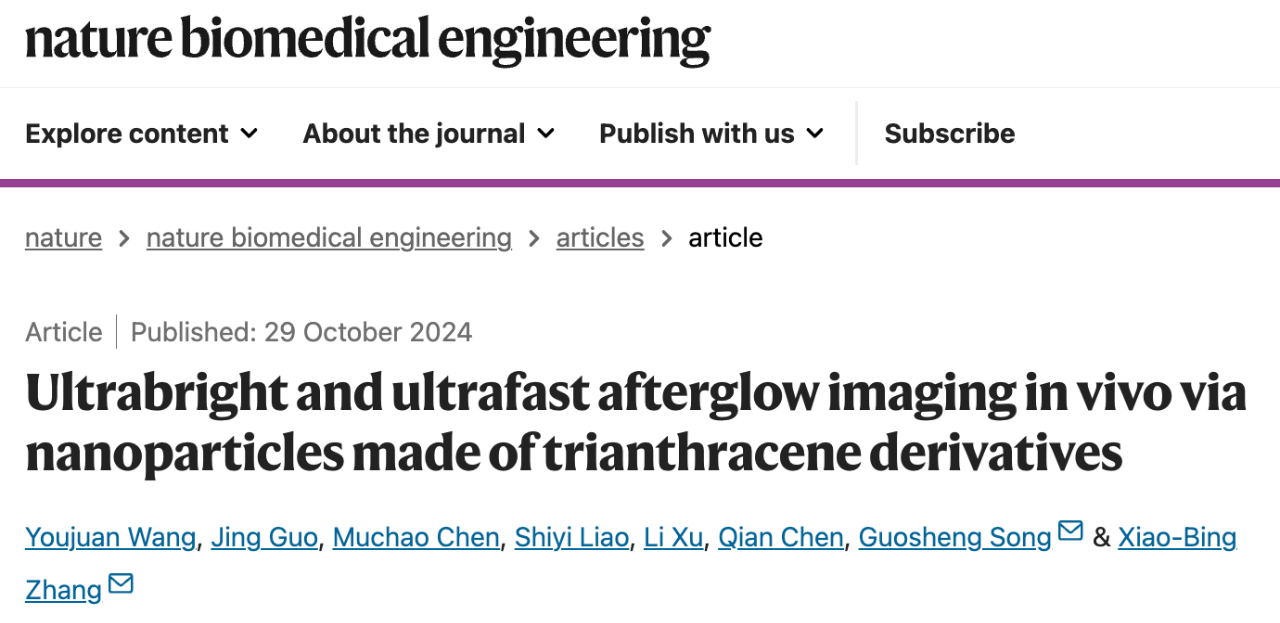 Ultrabright and ultrafast afterglow imaging in vivo via nanoparticles made of trianthracene derivatives