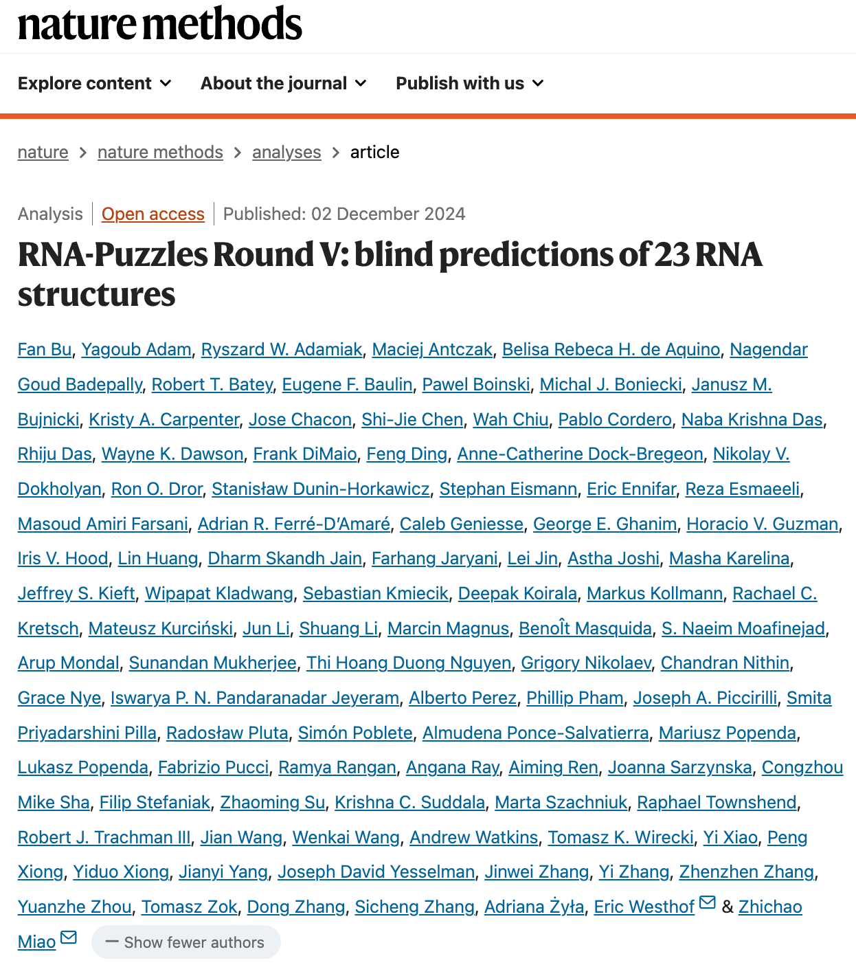 RNA-Puzzles Round V:Blind predictions of 23 RNA structures