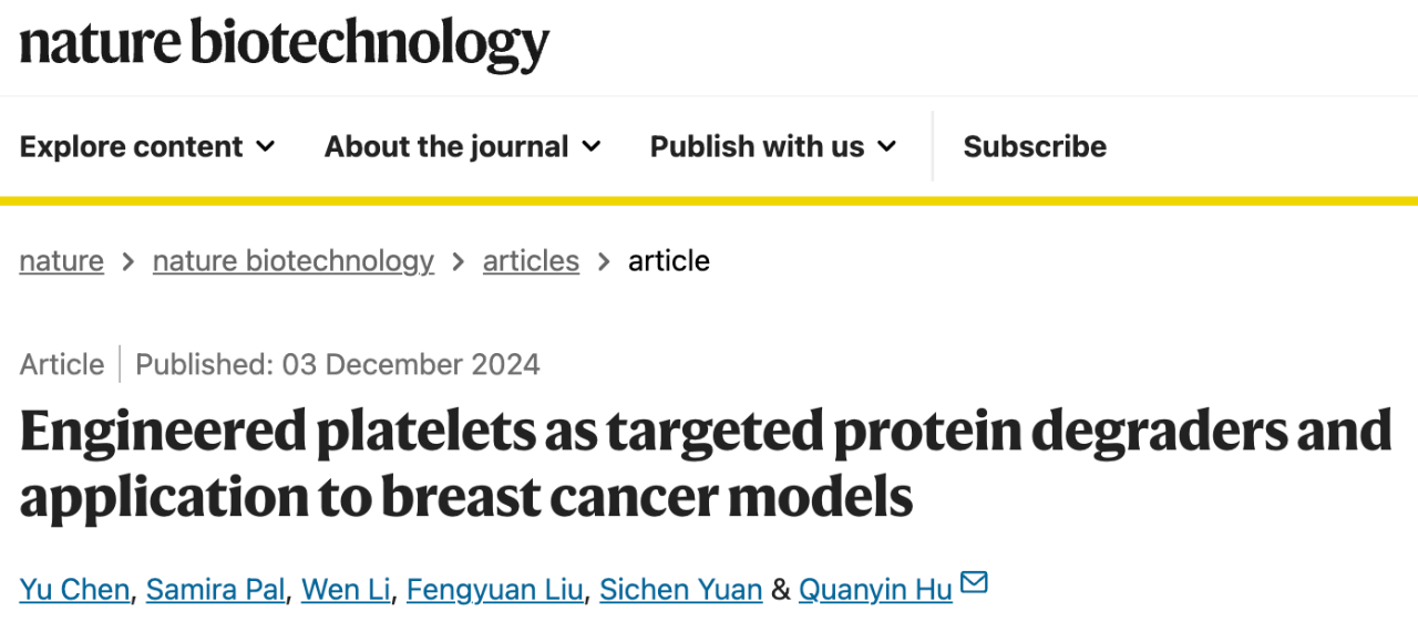 Engineered platelets as targeted protein degraders and application to breast cancer models