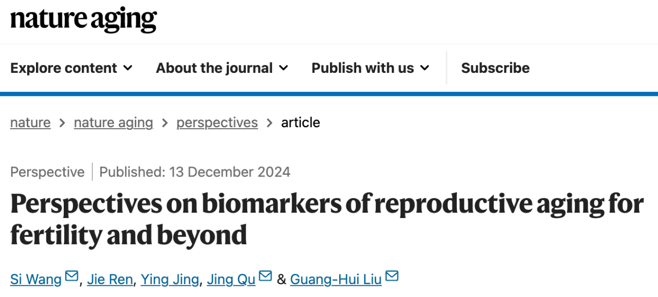 Perspectives on biomarkers of reproductive aging for fertility and beyond