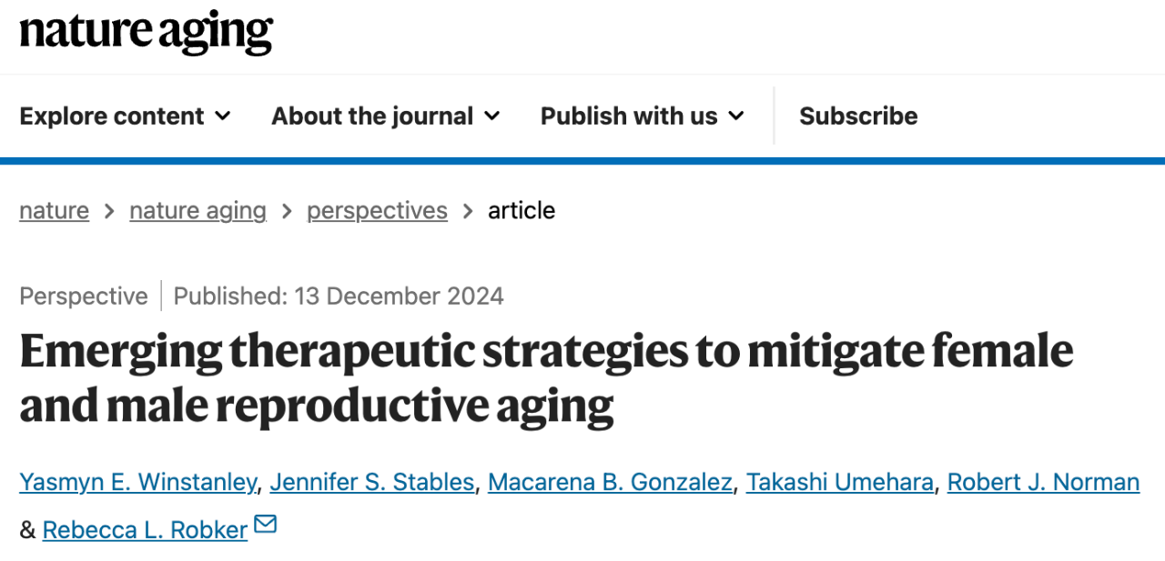 Emerging therapeutic strategies to mitigate female and male reproductive aging