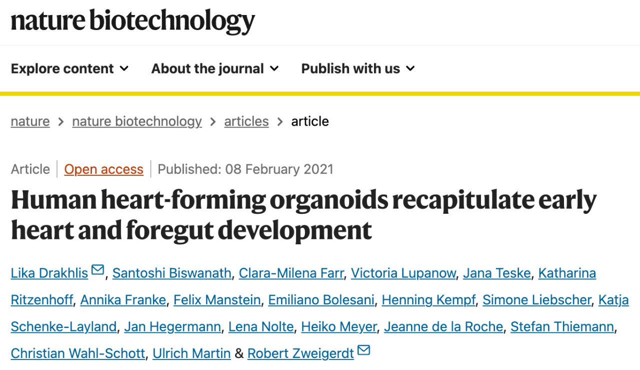 Human heart-formingorganoidsrecapitulate earlyheart and foregut development