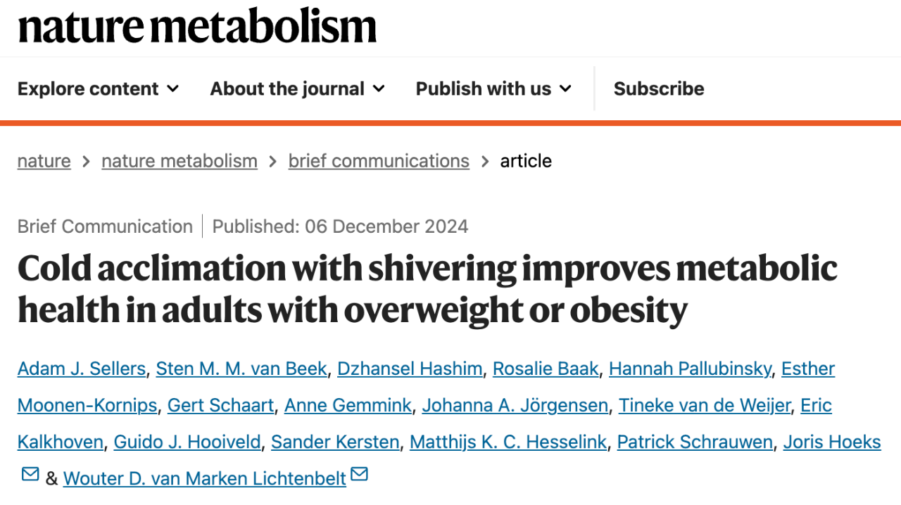 Cold acclimation with shivering improves metabolic health in adults with overweight or obesity