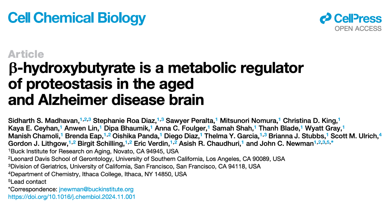 β-hydroxybutyrate is a metabolic regulator of proteostasis in the aged and Alzheimer disease brain