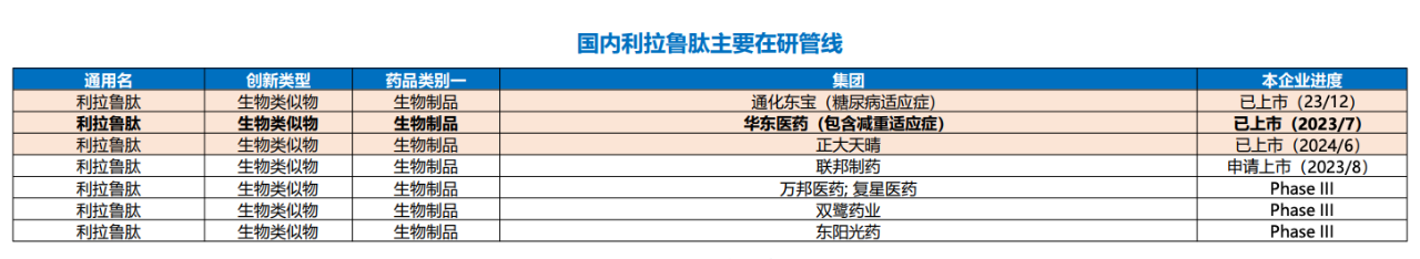 國內(nèi)利拉魯肽仿制藥研究進度（截至2024年12月）