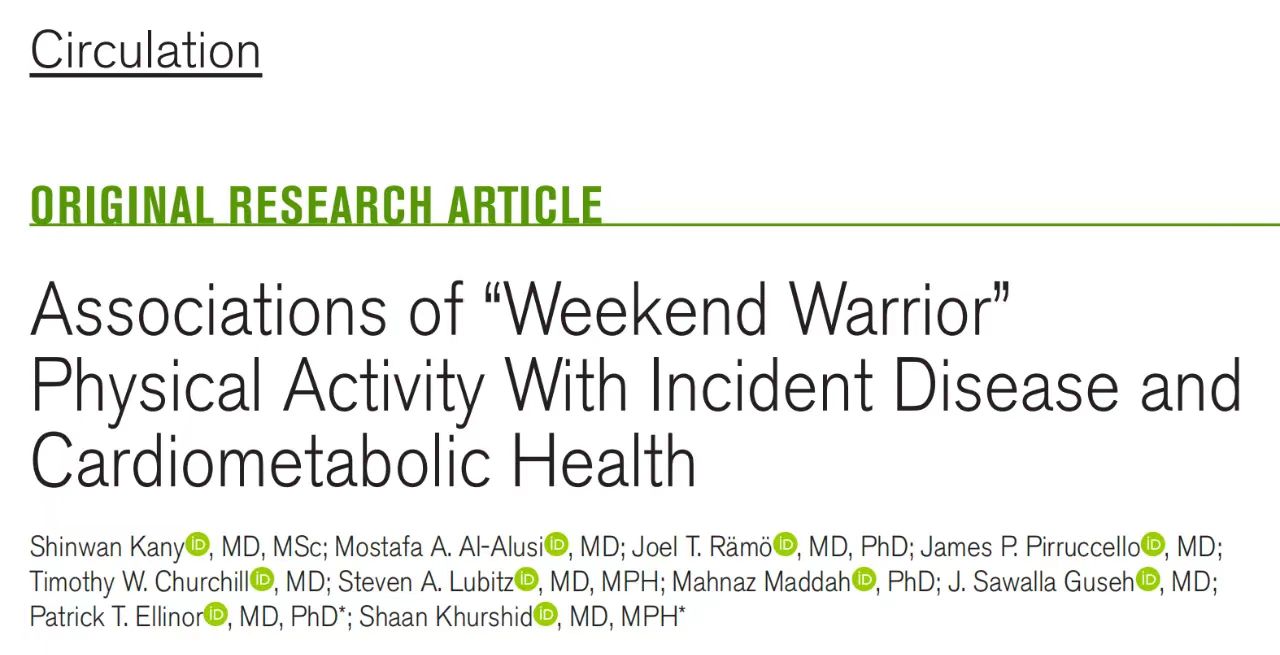 Associations of “Weekend Warrior” Physical Activity With Incident Disease and Cardiometabolic Health