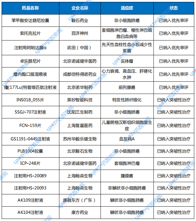 2025年4月優(yōu)先審評(píng)與突破性治療品種名單