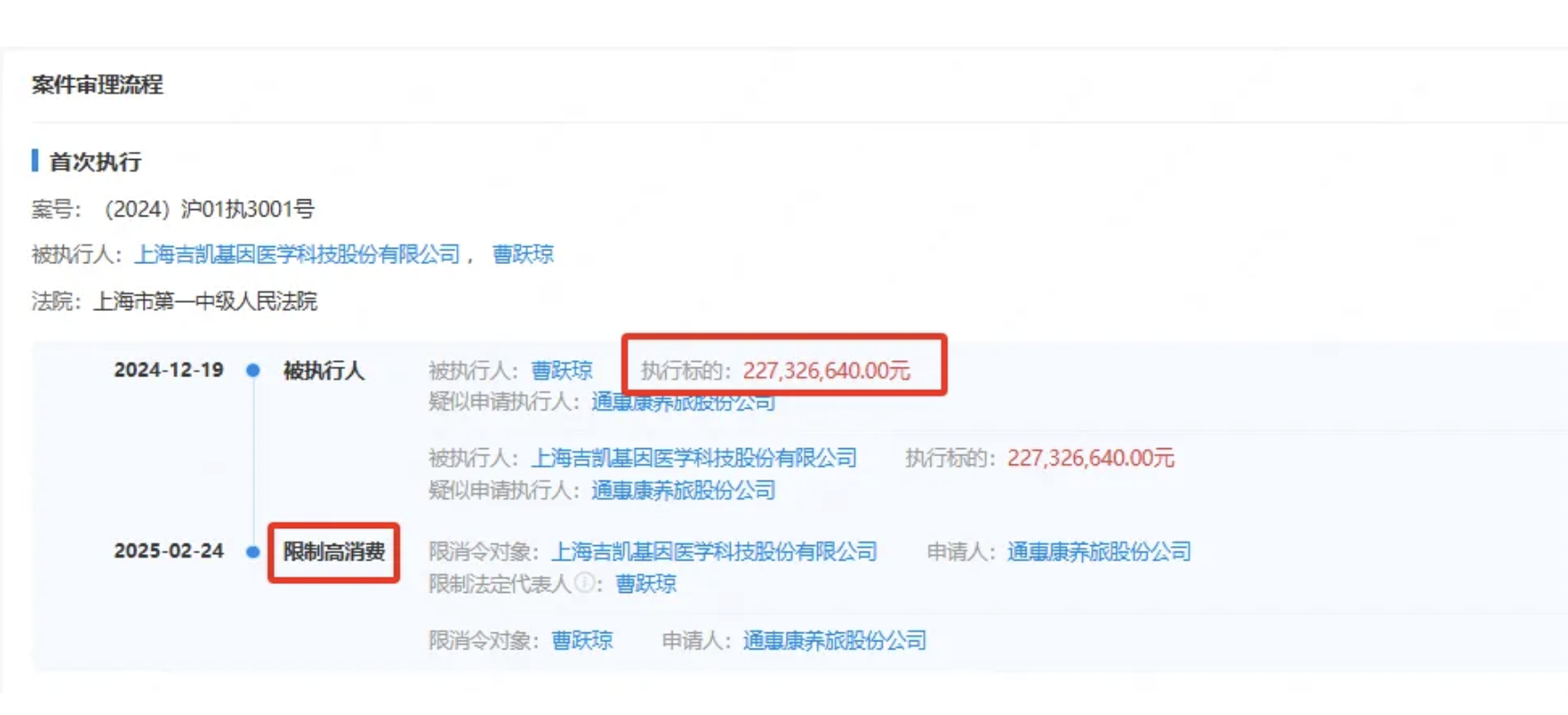 上海市第一中級(jí)人民法院 限制消費(fèi)令