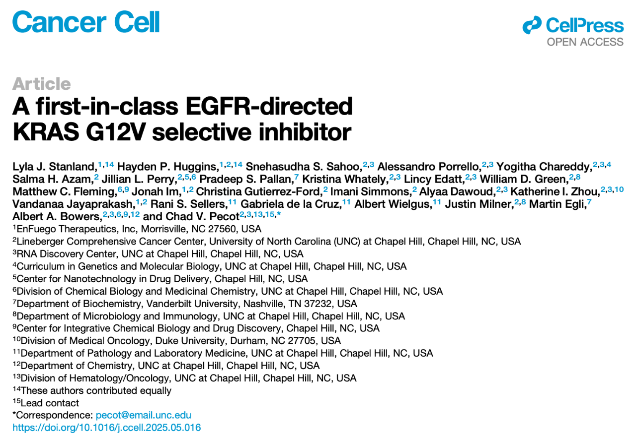 A first-in-class EGFR-directedKRAS G12V selective inhibitor