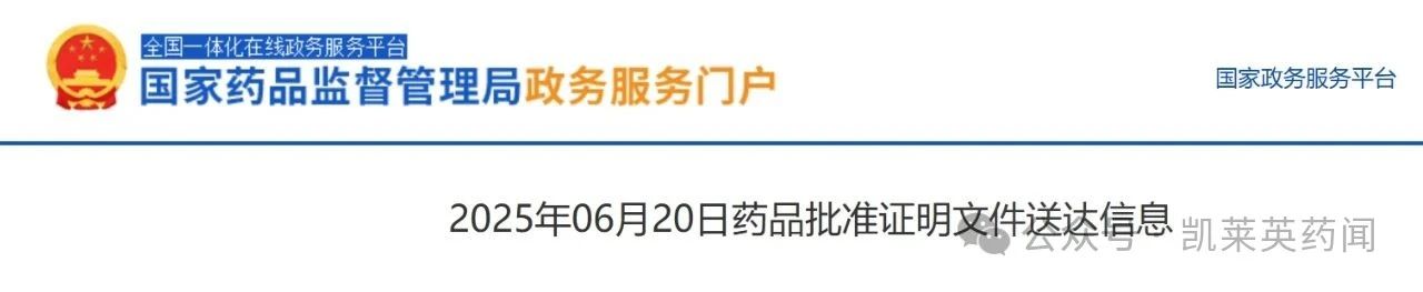 藥品批準證明文件送達信息