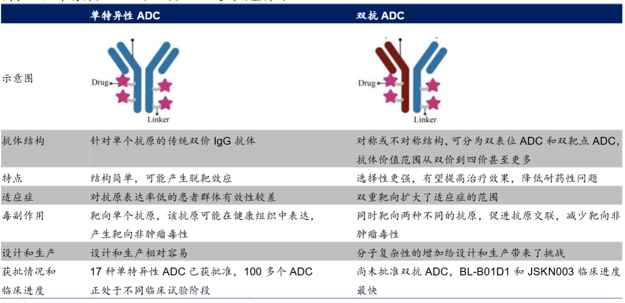 單抗ADC和雙抗ADC的對(duì)比