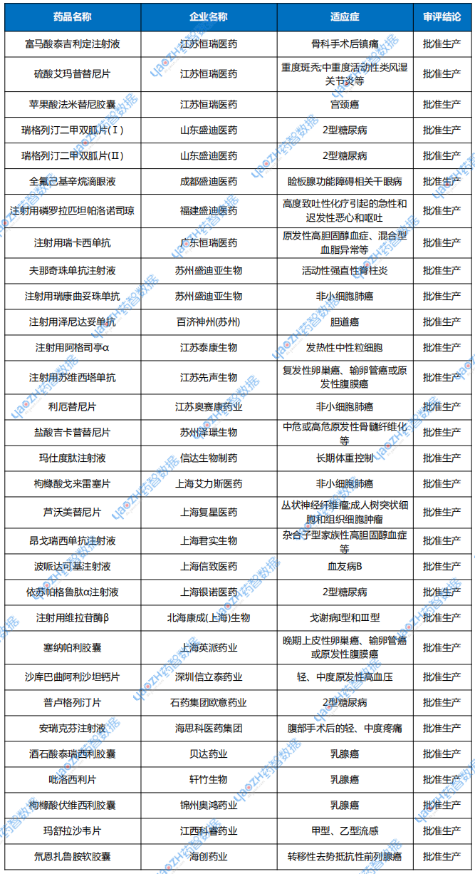 2025年1~6月創(chuàng)新藥上市申請審評結(jié)論情況