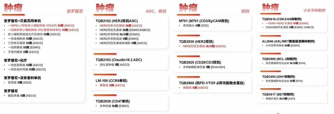 中國生物制藥現(xiàn)有后期資產(chǎn)包括PDE3/4、HER2雙抗/ADC、FGF21等；早期項(xiàng)目覆蓋EGFR/cMET ADC、四代EGFR、口服GLP-1等，均具國際化潛力。