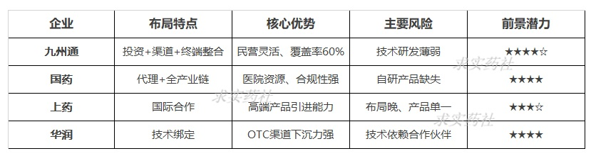 四大巨頭核心布局差異與未來潛力圖