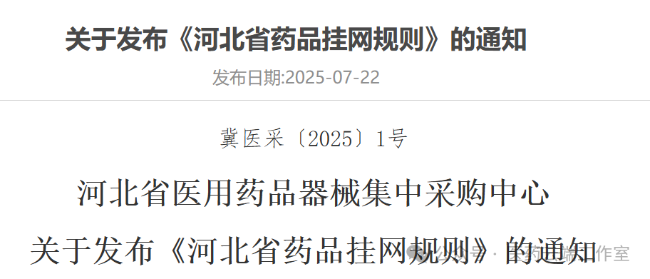 關(guān)于發(fā)布《河北省藥品掛網(wǎng)規(guī)則》的通知