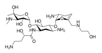 ▲Plazomicin的分子结构式（图片来源：维基百科）