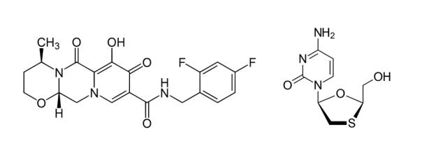 本款新藥的主要成分dolutegravir（左）與lamivudine（右）