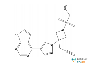 巴瑞替尼(baricitinib)的小分子结构