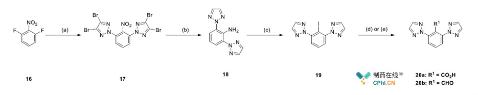 2,6位二三氮唑取代的苯甲酸20a、苯甲醛20b的合成