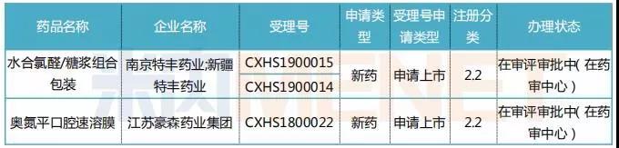 　　表4：2019上半年在審的**安定藥新藥情況